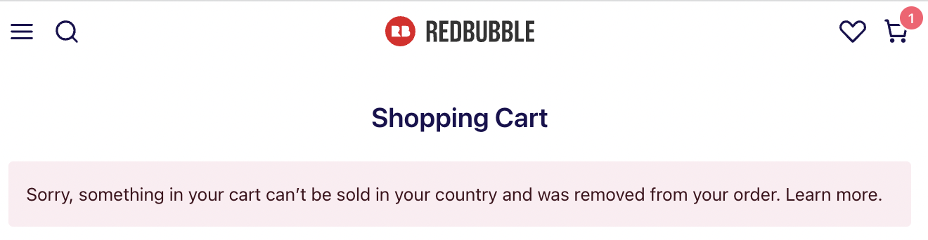 Why can't some items from my cart be shipped to my country