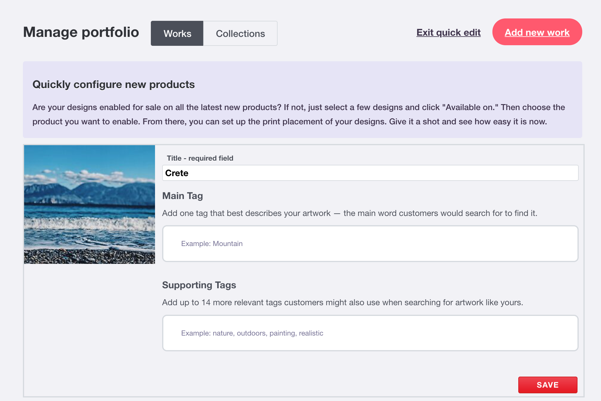 Quick Edit Interface